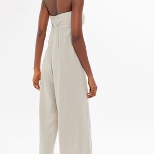 UO Linen Strapless Wide Leg Jumpsuit